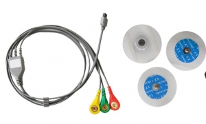 EKG-Kabel mit 3 Ableitungen + 10 Haftelektroden f�r portable EKG-Ger�te MD100B und MD100E