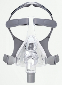 Mund-Nasen-Maske F&P Simplus FF Gr��e M (Einzelgr��e) Vollgesichtsmaske mit Kopfband und Ventil